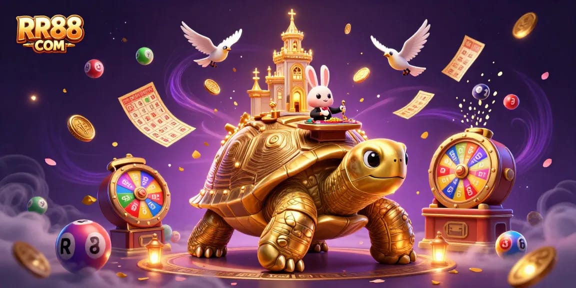 Engage with RR88 COM to win big in this vibrant 3D casino scene bursting with fun.