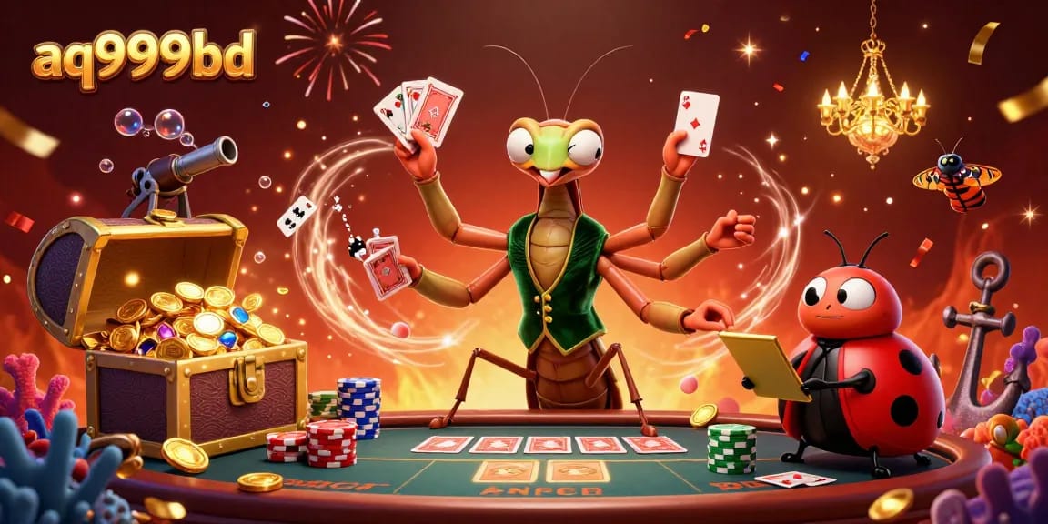 Aq999bd players engage with dynamic casino experience featuring colorful characters and rich game elements.