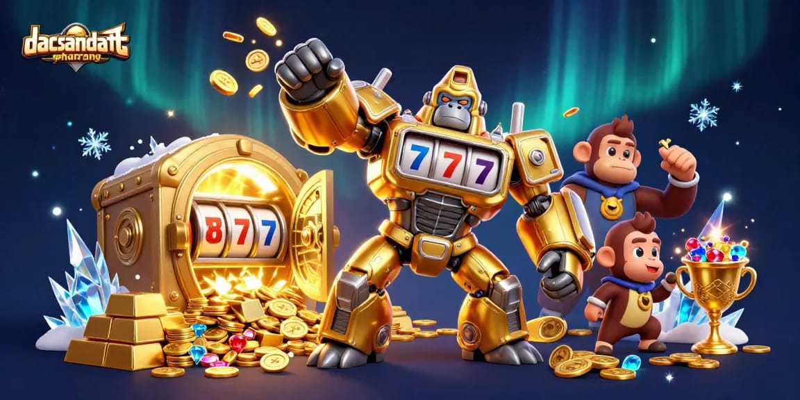 Engage with dacsandatphanrang's thrilling gaming experience featuring vibrant casino elements and golden treasures.