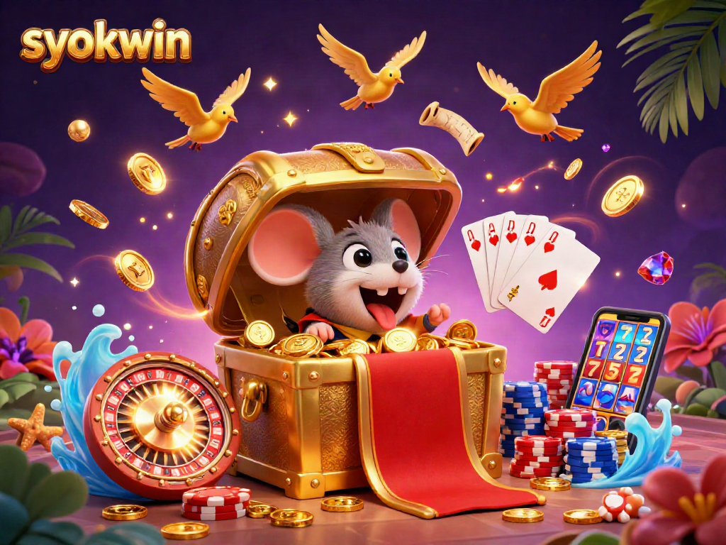 Feel the thrill of syokwin as you delve into this vibrant casino scene with glittering treasures and thrilling games.