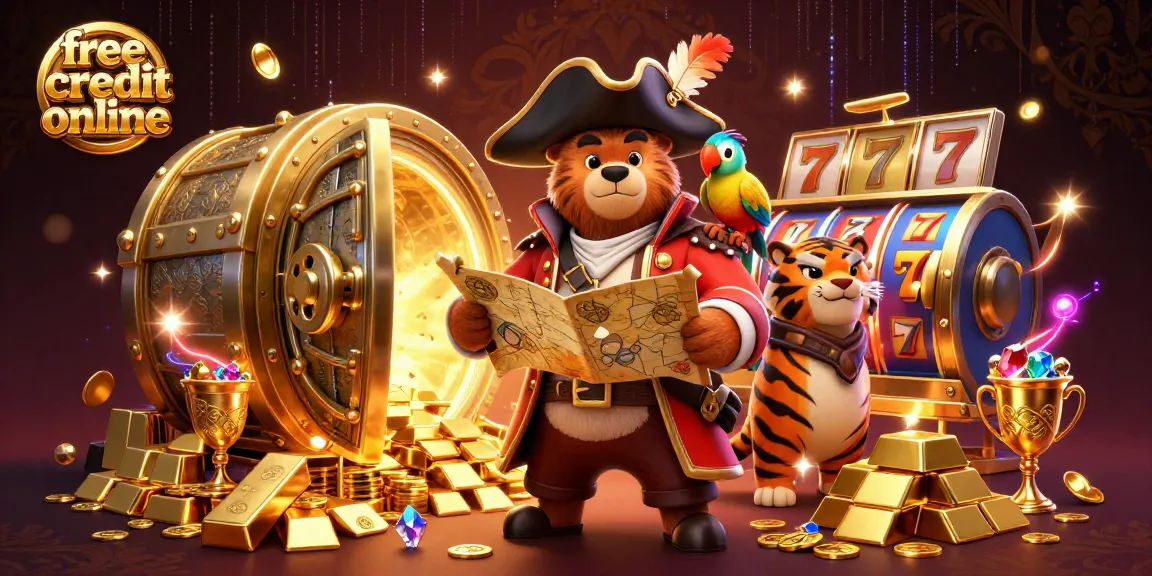 Spin for free credit online and win big with this vibrant, dynamic casino illustration.