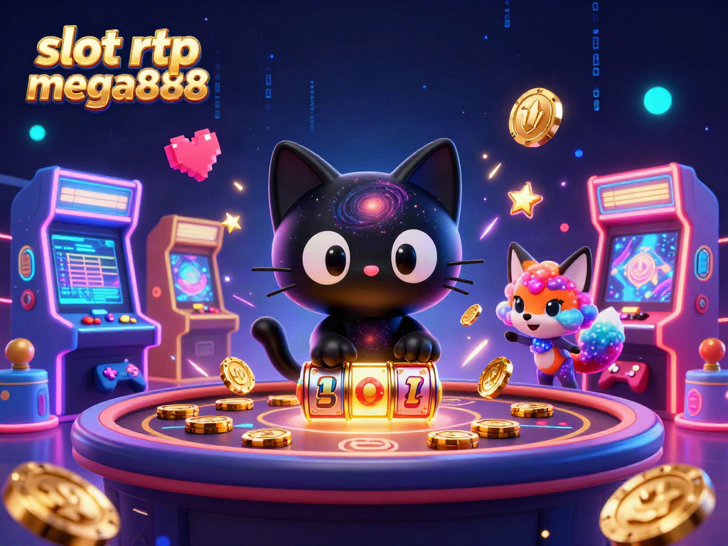 Engage in thrilling slot rtp mega888 gameplay with cosmic characters at a vibrant casino table.