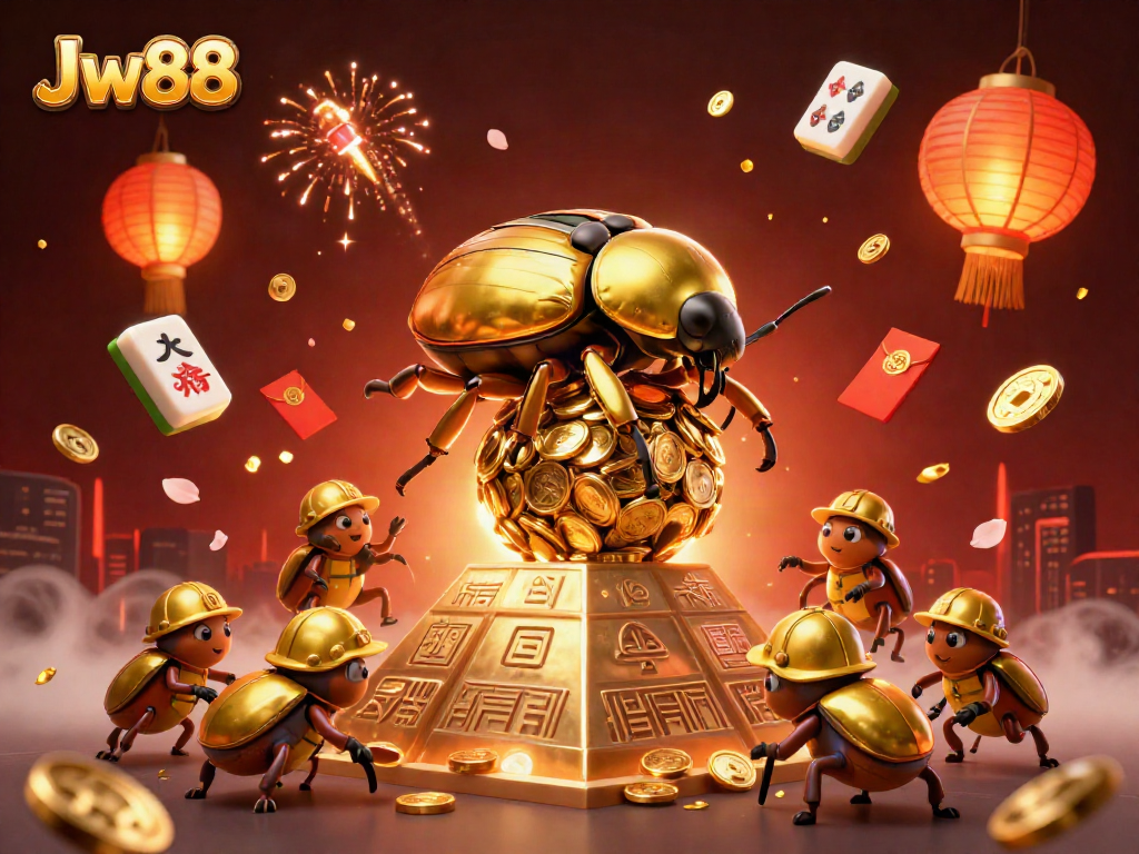 Win big with Jw88 in this vibrant, energetic casino-themed illustration.