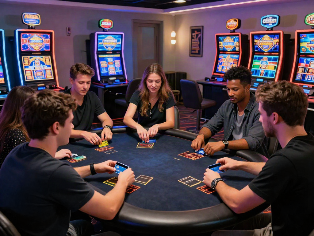 Exciting online credit card casinos scene with players engaging in live gaming.