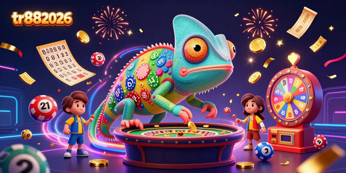 Experience the excitement of tr882026 with a colorful digital casino scene filled with vibrant gaming elements.