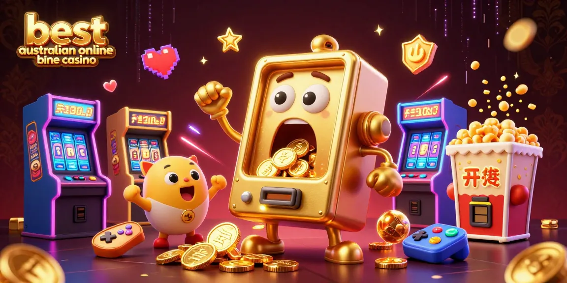Best Australian online casino winning scene featuring celebratory slot machines and vibrant game elements.